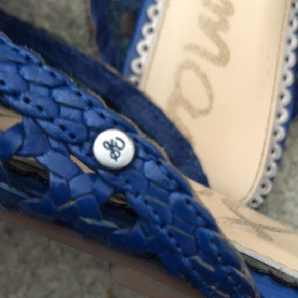 SAM ELDMAN Blue netted mules - Picture 14 of 15